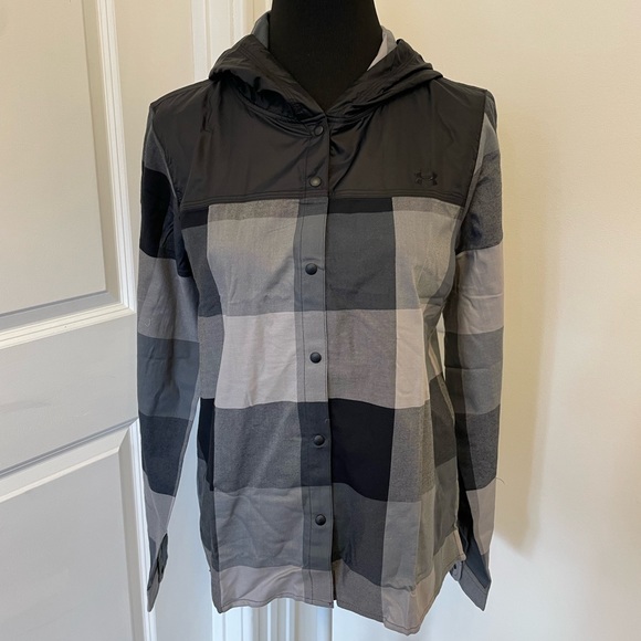 Under Armour | Tops | Under Armour Tradesman Flannel Hoodie Top Plaid  Womens Water Resistant New | Poshmark